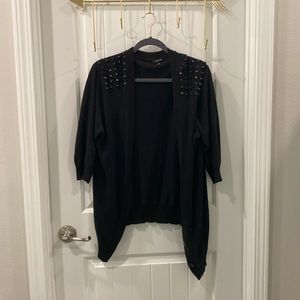 Torrid Studded Cardigan Cotton Black 2X Plus Size